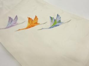 群鶴模様刺繍名古屋帯